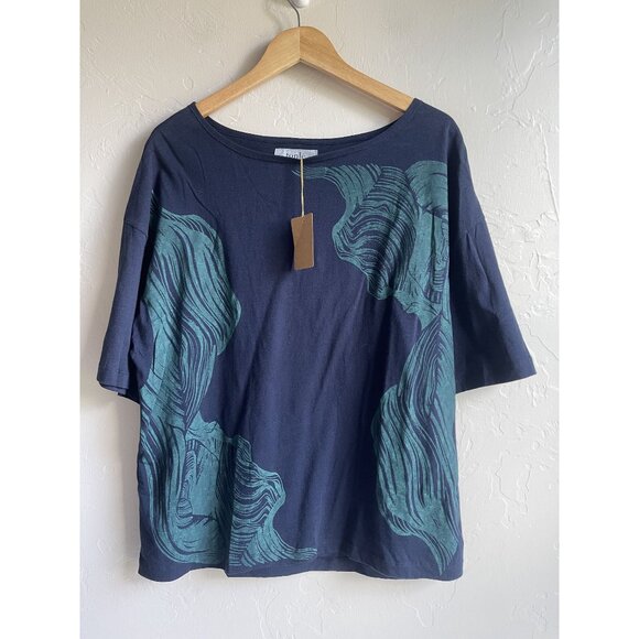 tonle Tops - New! Tonle Davi Navy Blue with Canyons Size Medium MSRP $65
